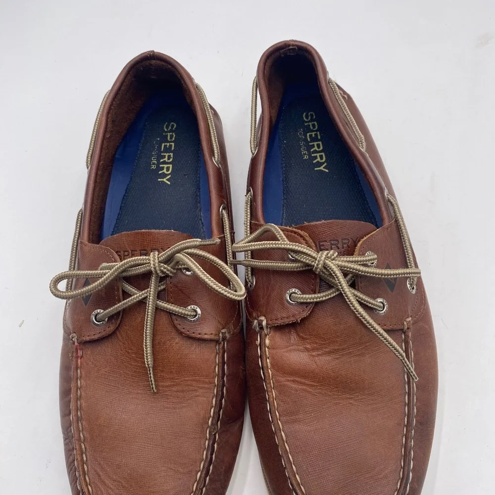 Sperry Top-Sider Authentic Original Boat Shoes Mens 15M Brown Leather STS15003